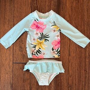 GAP Tropical Floral Baby Girl Swim Set 6 Months NWOT